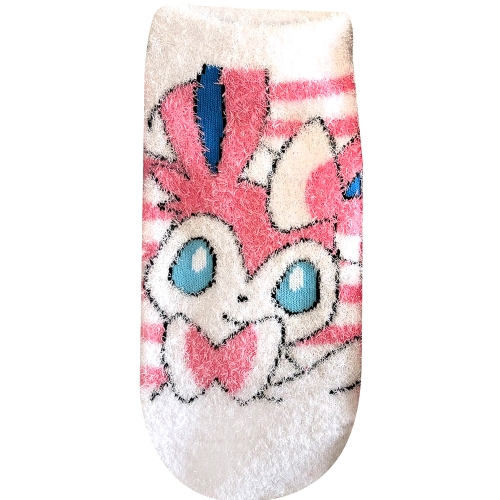 もっこもこ靴下　ニンフィア　ボーダー　ジュニア（15～21cm)