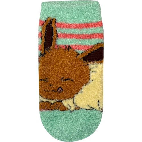もっこもこ靴下　イーブイ　ボーダー　キッズ（13～18cm)