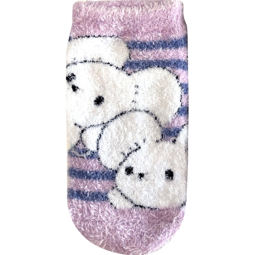 もっこもこ靴下　ワッカネズミ　ボーダー　キッズ（13～18cm)