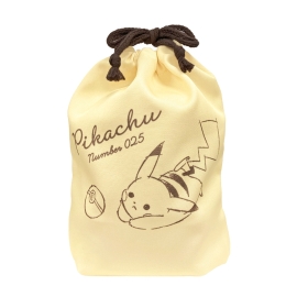 抗菌マチ付き巾着「Pikachu number025」イエロー