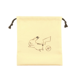 抗菌マチ付き巾着「Pikachu number025」イエロー