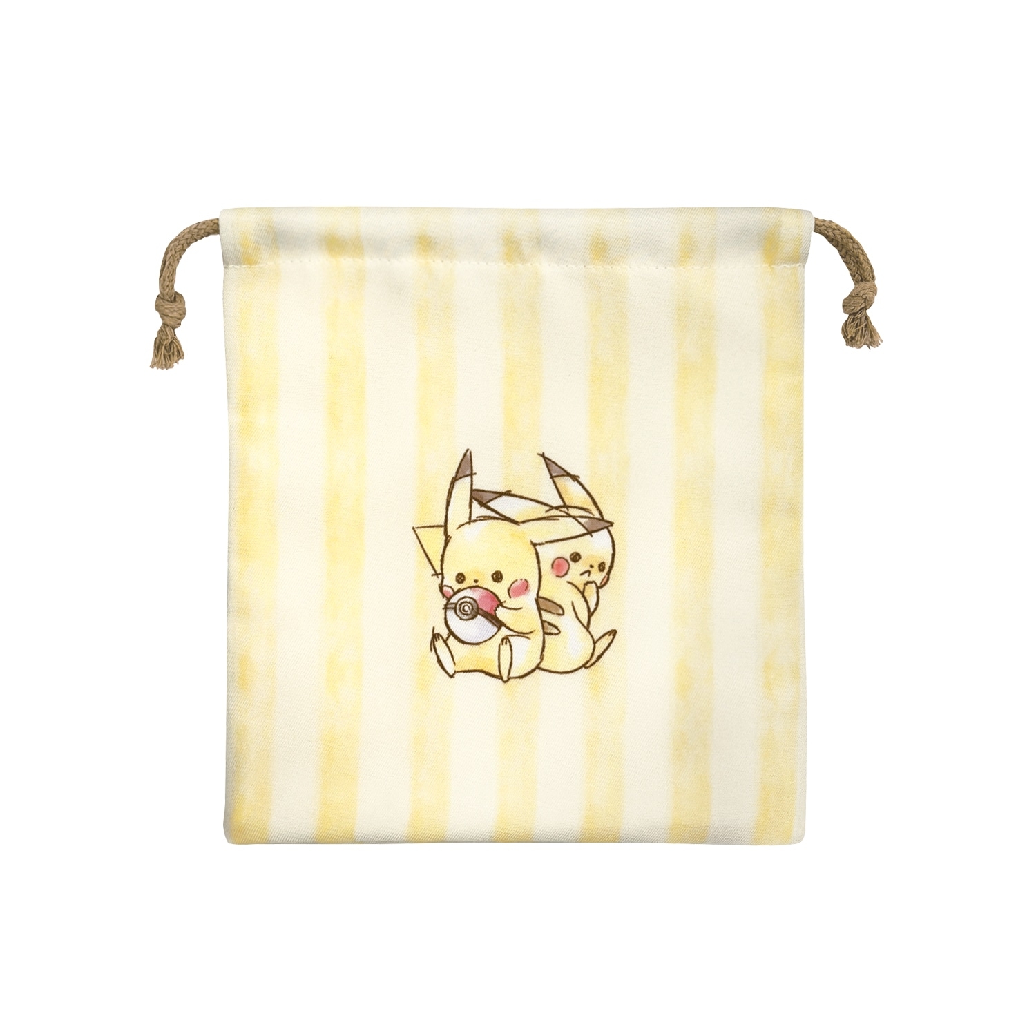マチ付き巾着「Pikachu number025」おすわり