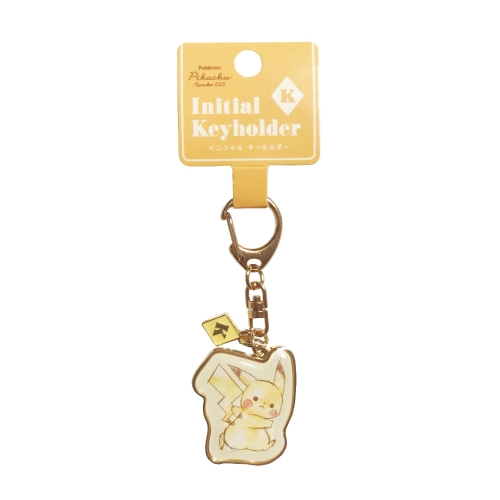 ピカチュウイニシャルキーホルダー「Pikachu number025」K