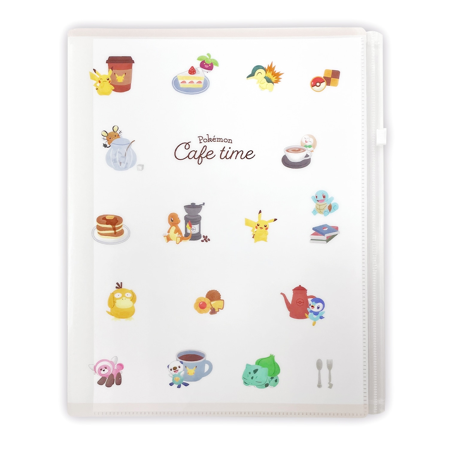 ファスナー付き６ポケットクリアファイル／ＣＡＦＥ　ＴＩＭＥ＿整列