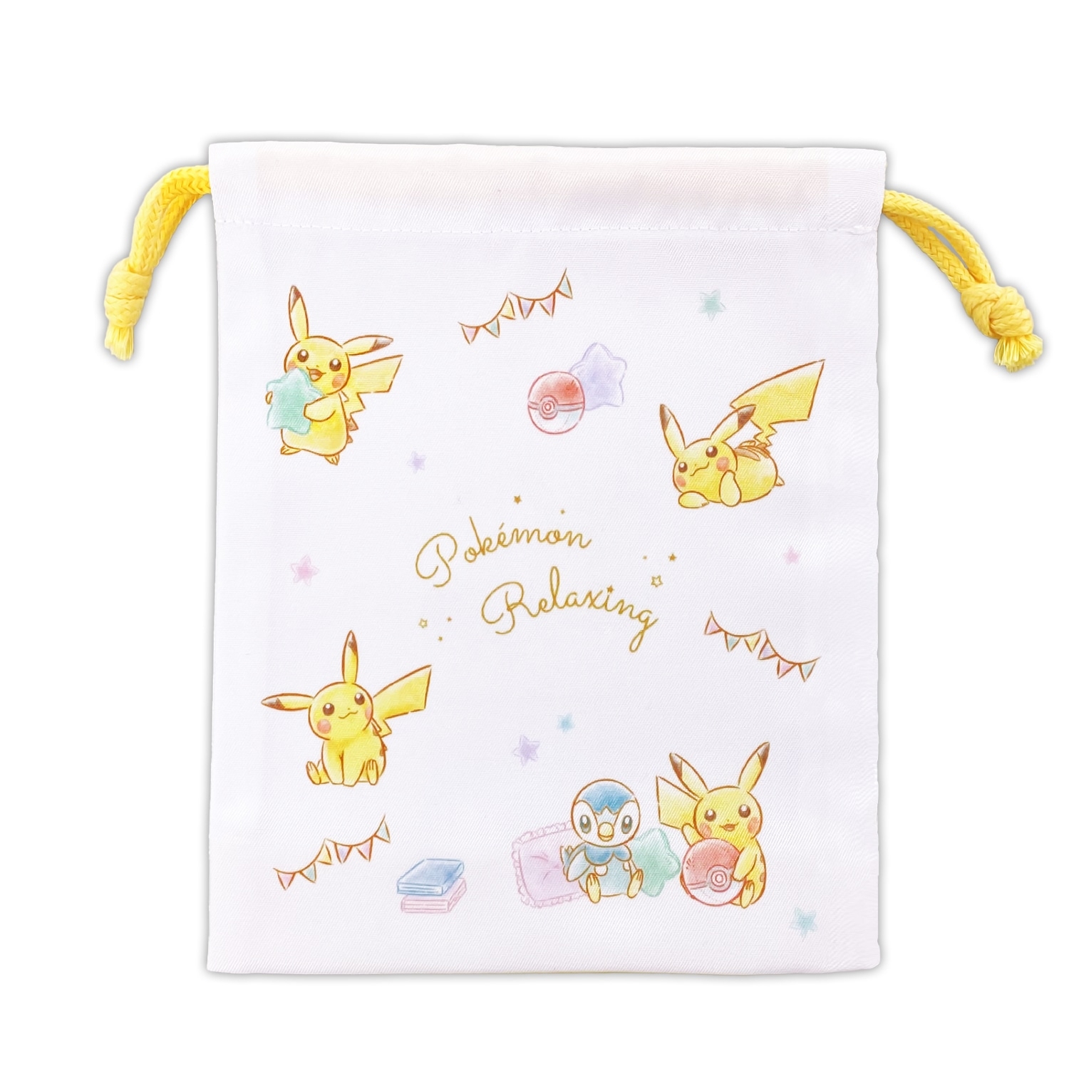 マチ付き巾着/ポケモン_イエロー