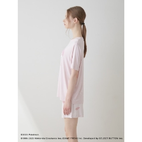 【gelato pique】接触冷感プリントTシャツ＆ショートパンツセット　ピンク