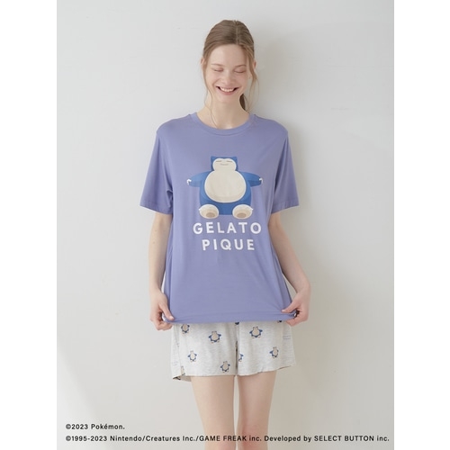 ジェラートピケ ポケモン 接触冷感プリントTシャツ ショートパンツ ネイビー gelato pique】接触冷感プリントTシャツ＆ショートパンツセット
