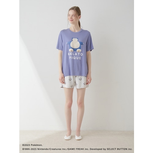 ジェラートピケ ポケモン 接触冷感プリントTシャツ ショートパンツ ネイビー gelato pique】接触冷感プリントTシャツ＆ショートパンツセット
