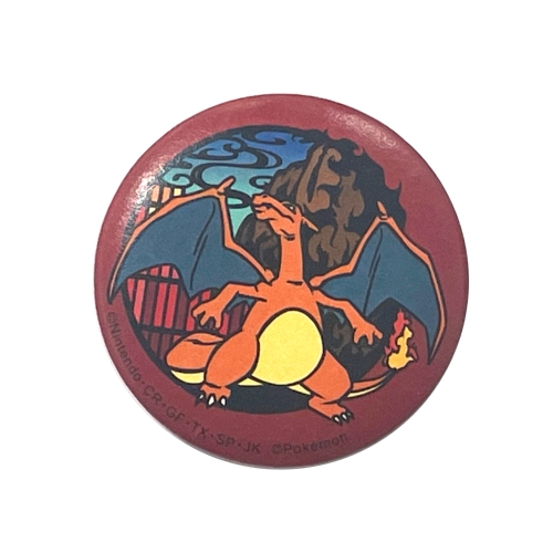切り絵シリーズ　和紙缶バッジ　リザードン