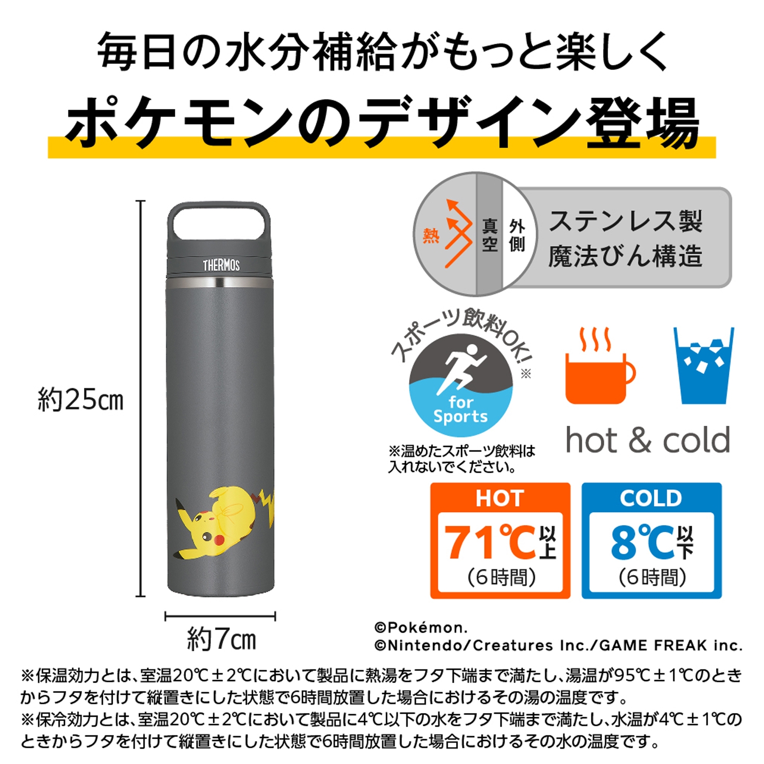 サーモス】真空断熱ケータイマグ600ML／ピカチュウ ｜【公式】ポケモン