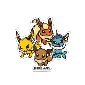 B-SIDE LABELポケモンステッカー イーブイ&シャワーズ&サンダース&ブースター
