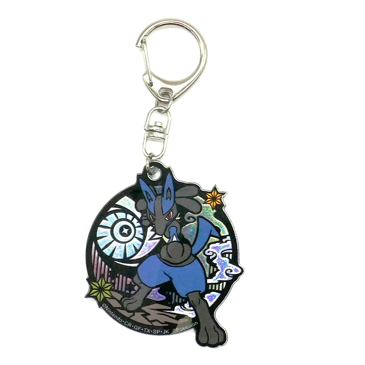 切り絵シリーズ　グリッターキーホルダー　ルカリオ