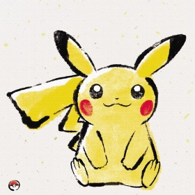 アートパネル　筆書き　ピカチュウ