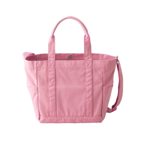 モンポケ　Lee　Ｗネーム　コットンキャンバストート　ピンク