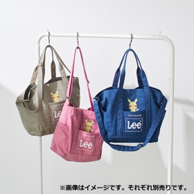 モンポケ Lee Wネーム コットンキャンバストート ピンク