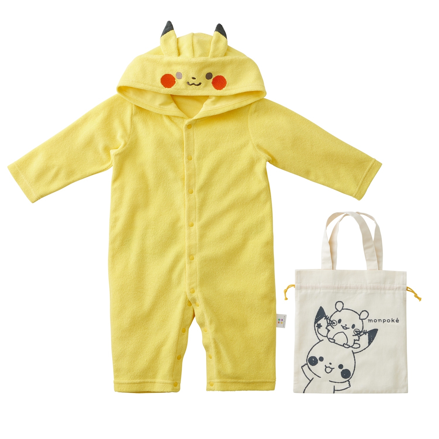モンポケ ピカチュウ フード付きカバーオール ｜【公式
