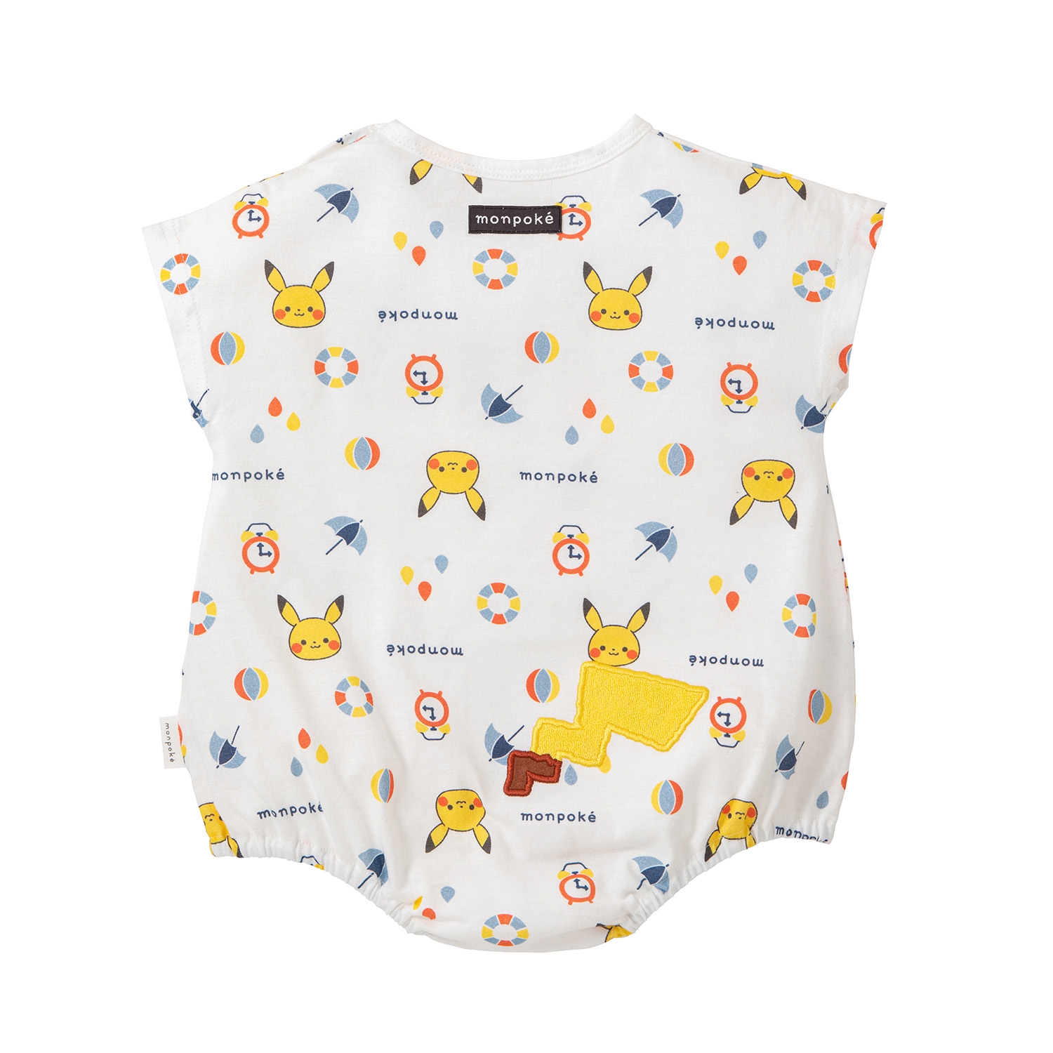 モンポケ　総柄プリント半袖ロンパース