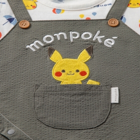 モンポケ　サロペット型半袖ロンパース　KA