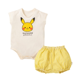 モンポケ　ブルマ付き半袖ロンパース　YE