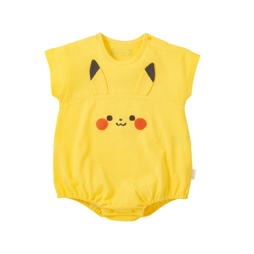 モンポケ　ピカチュウ天竺半袖ロンパース