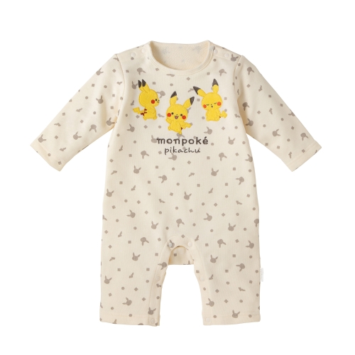 モンポケ　ピカチュウアップリケロンパース