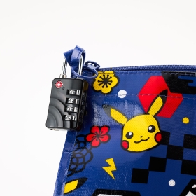 キャリーオンできるお土産バッグ 和柄ピカチュウ総柄