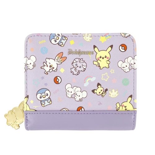 ラウンド札入れ　パターンイラスト　パープル