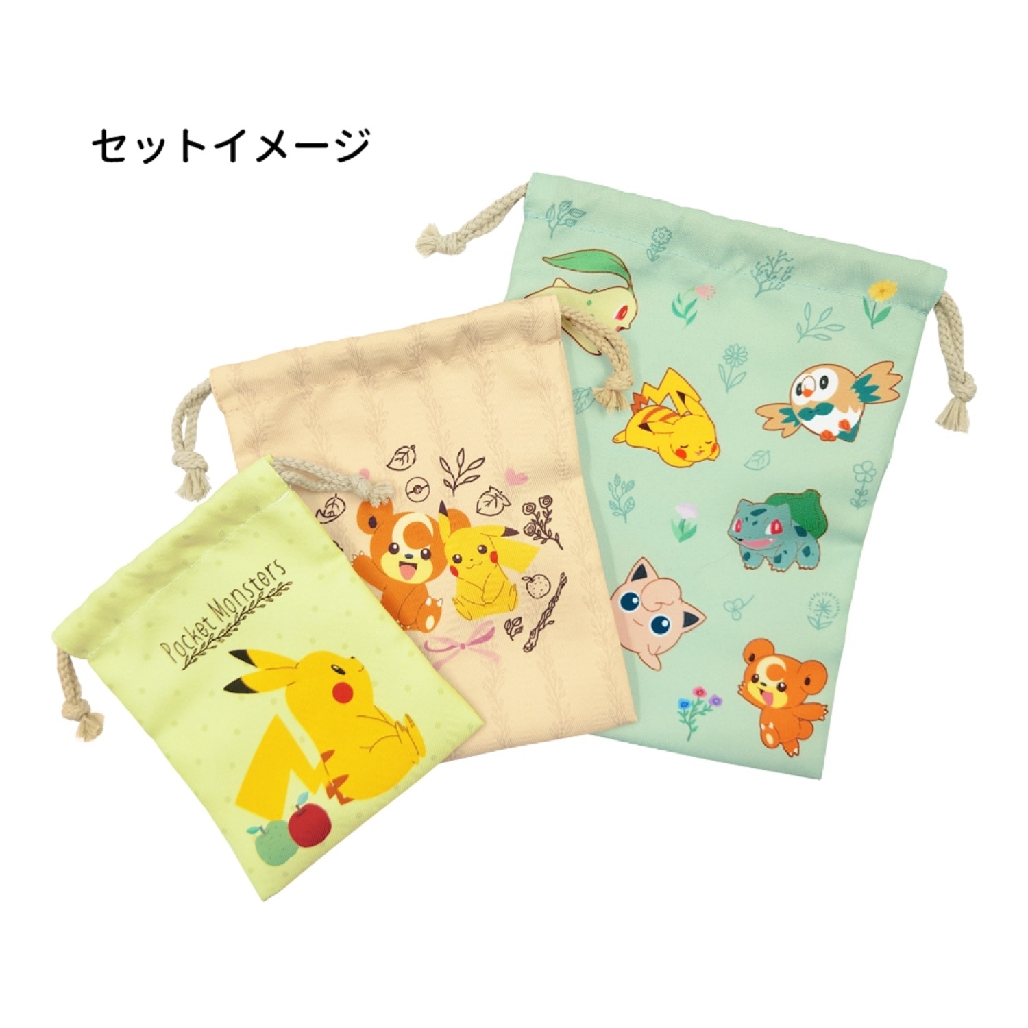 ３P巾着　ボタニカル