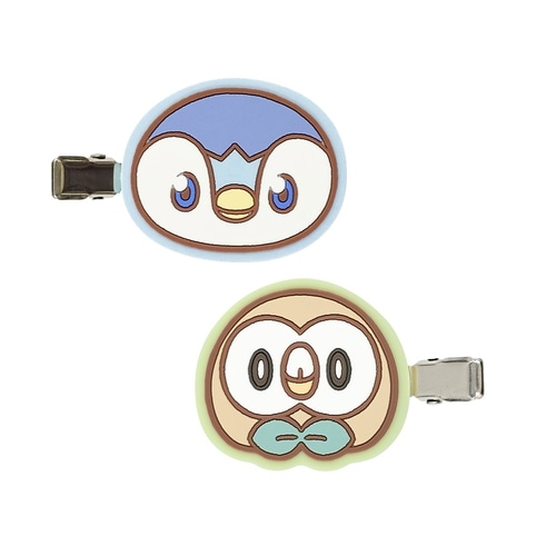 ラバーヘアクリップ　ポッチャマ＆モクロー　ポケピース