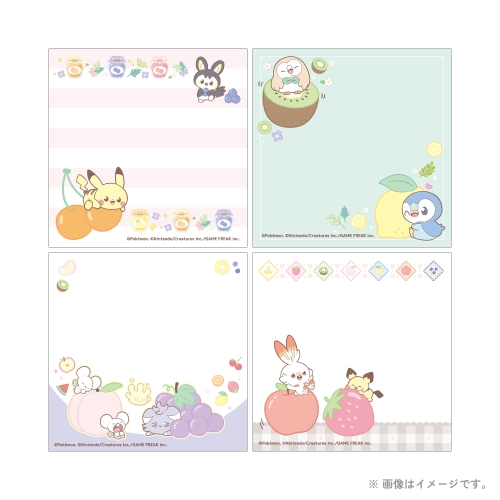 スクエアメモ　フルーツ　ポケピース