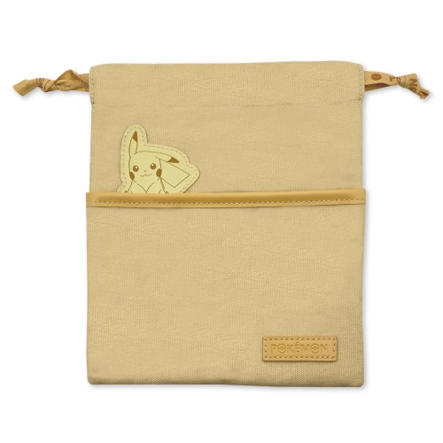 巾着　ひょっこりワッペン　ピカチュウ