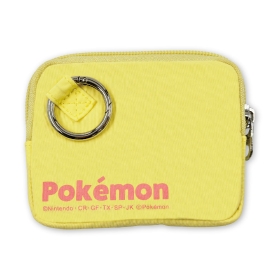 カラビナ付きスリムミニポーチ　カラーロゴ　ピカチュウ