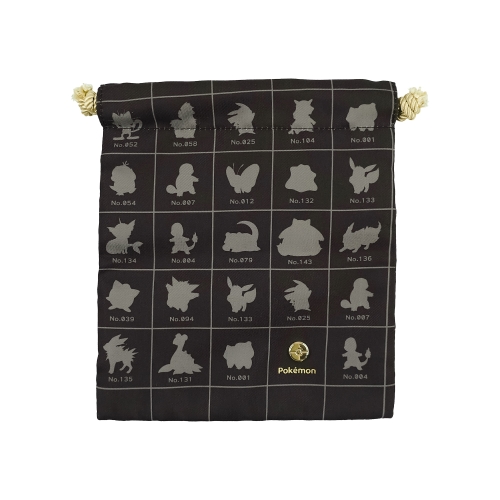 巾着　シルエット　モノトーン