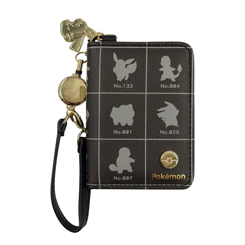 二つ折りパスケース　シルエット　モノトーン