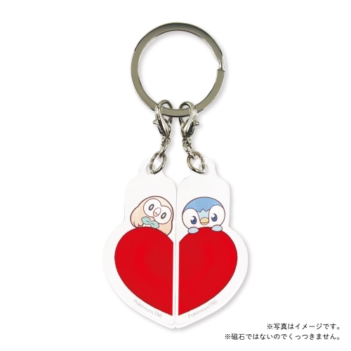 ハート2連アクリルキーホルダー　ポッチャマ＆モクロー