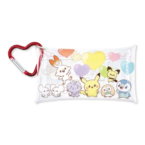 ハートカラビナクリアマルチケース　ポケピース