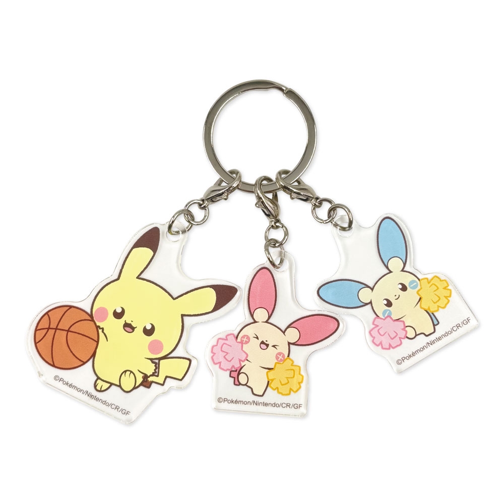 2004 ポケモンセンター　サッポロ　プラスル　マイナン　ピカチュウ 3連アクリルキーホルダー ピカチュウ・プラスル・マイナン スポーツ