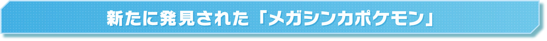 新たに発見された「メガシンカポケモン」