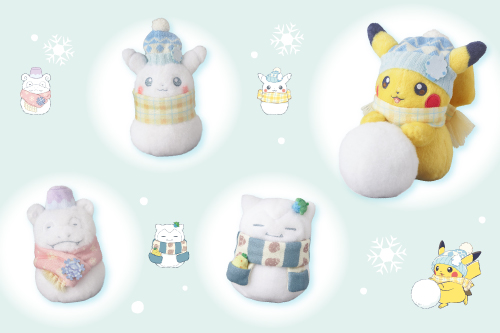ゆきだるまになったポケモンたちのぬいぐるみをチェック！