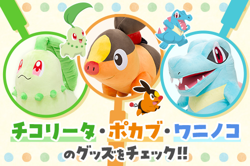 チコリータ・ポカブ・ワニノコのグッズをピックアップしているよ！