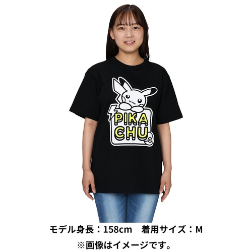 Tシャツ PIKACHU Black M ポケモン　ピカチュウ　シャツ　ブラック