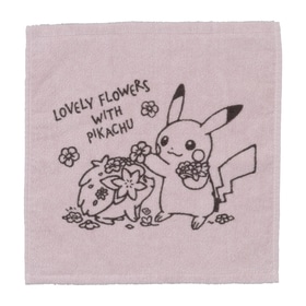 ハンドタオル LOVELY FLOWERS WITH PIKACHU ピンク