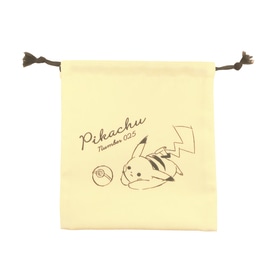 抗菌マチ付き巾着「Pikachu number025」イエロー