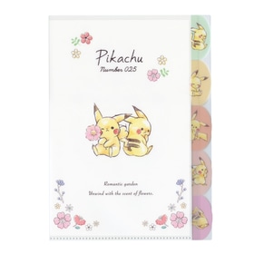 ピカチュウ５インデックスクリアファイル　「Pikachu number025」　フラワー