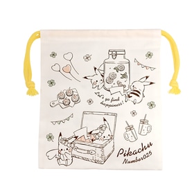 マチ付巾着　「Pikachu number025」　ピクニック